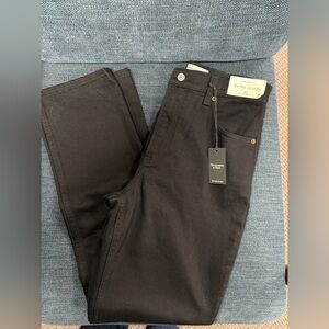 Abercrombie & Fitch Black Straight-Leg High Rise Jeans Size 27 NWT